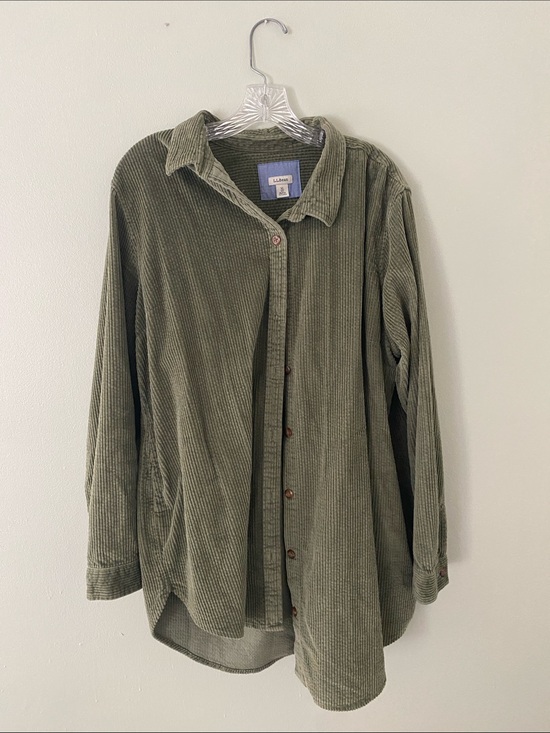 L.L. Bean Tops - L.L Bean Comfort Corduroy Relaxed Tunic Shirt Buttoned front with pockets XL